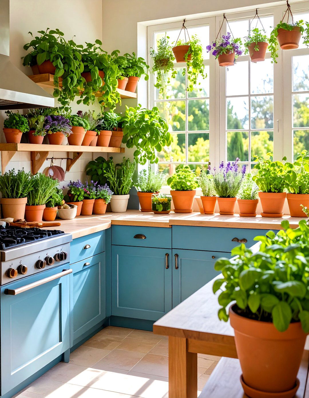 Herb Garden Kitchen Design - 24 Mediterranean Kitchen Ideas