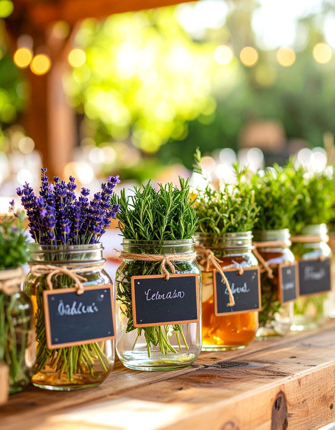 Herb Garden Mason Jar Centerpieces - 24 Mason Jar Wedding Centerpieces
