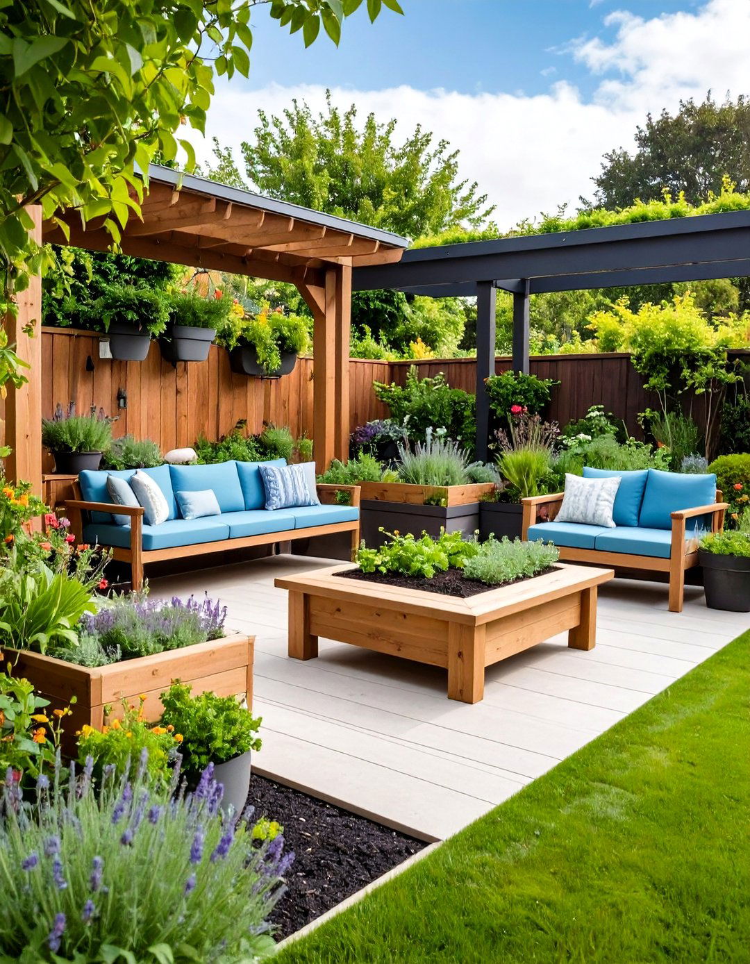 Herb Garden Patio with Culinary Focus - 24 Small Patio Ideas