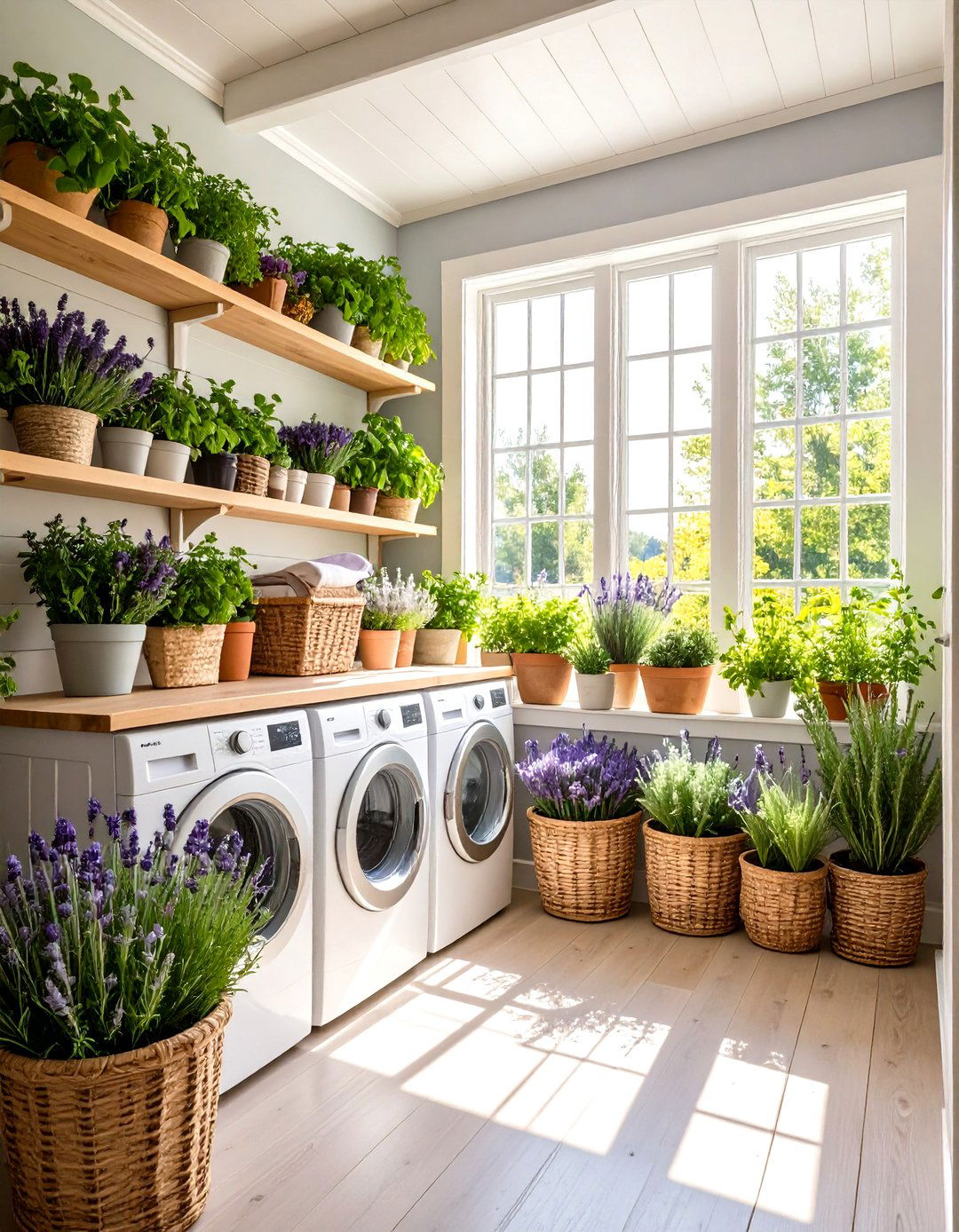 Herb Garden Window Laundry Room - 24 Farmhouse Laundry Room Ideas