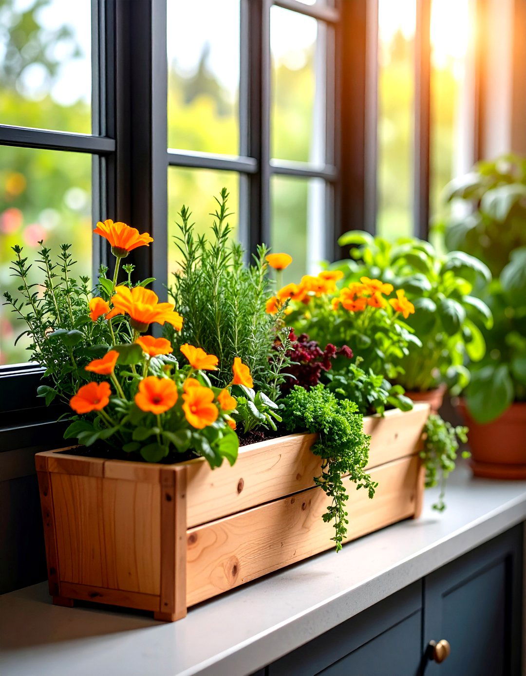 Herb Kitchen Window Box - 24 window box ideas