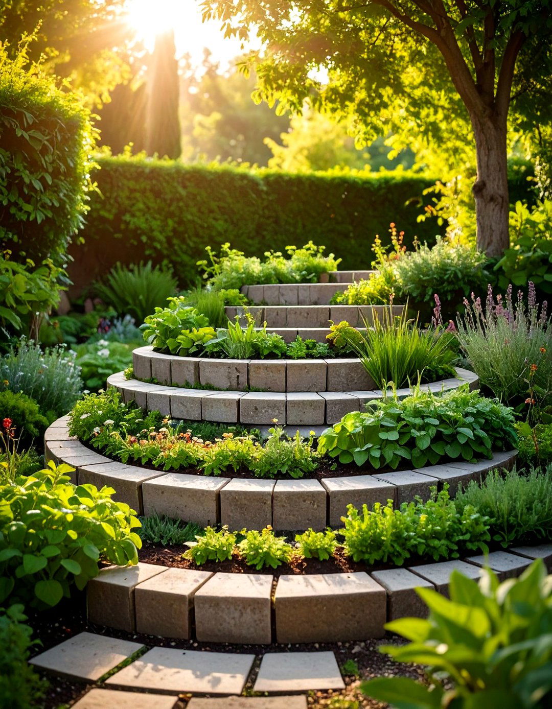 Herb Spiral Gardens - 24 Cinder Block Garden Ideas