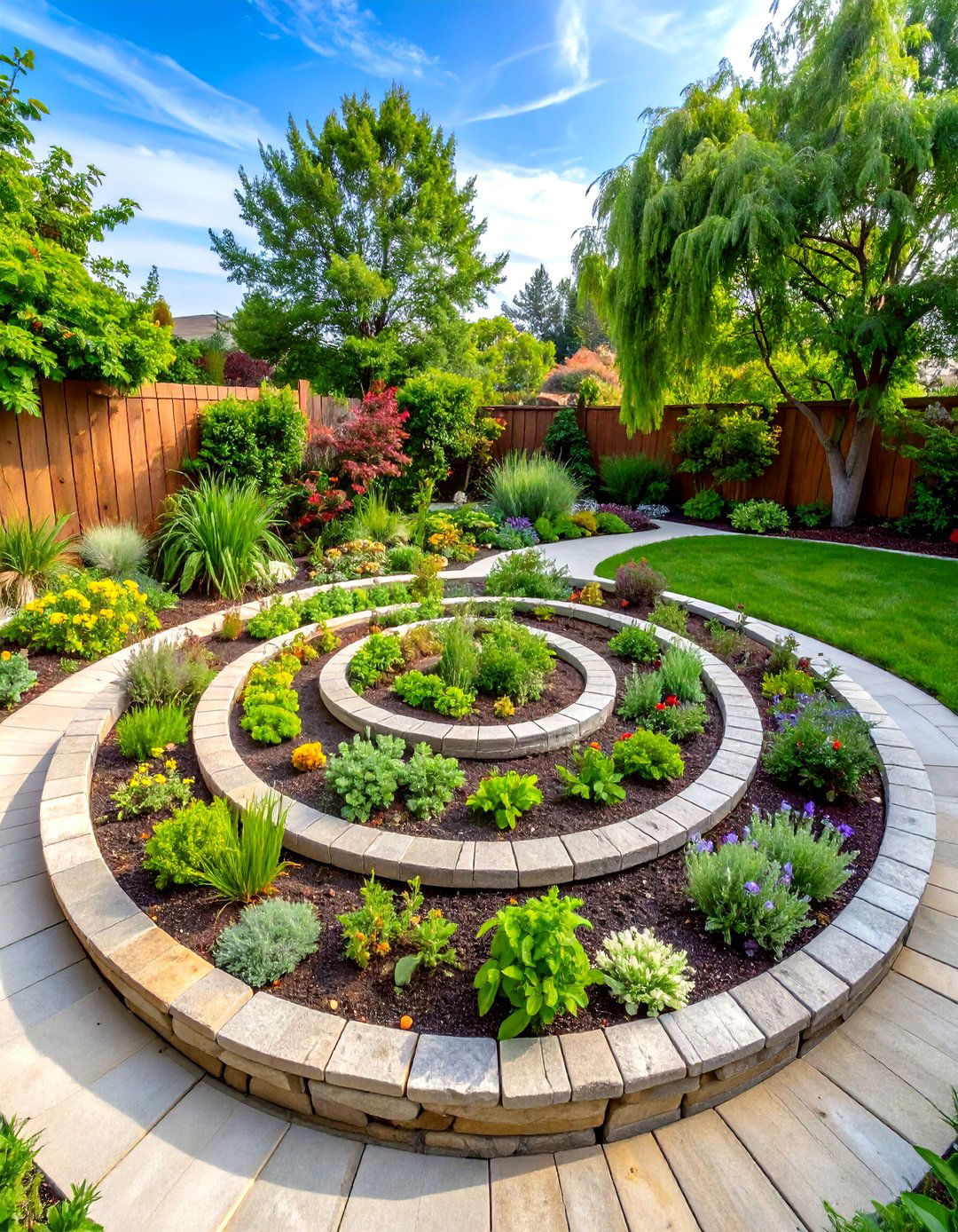Herb Spiral Productive Gardens - 24 Townhouse Backyard Ideas
