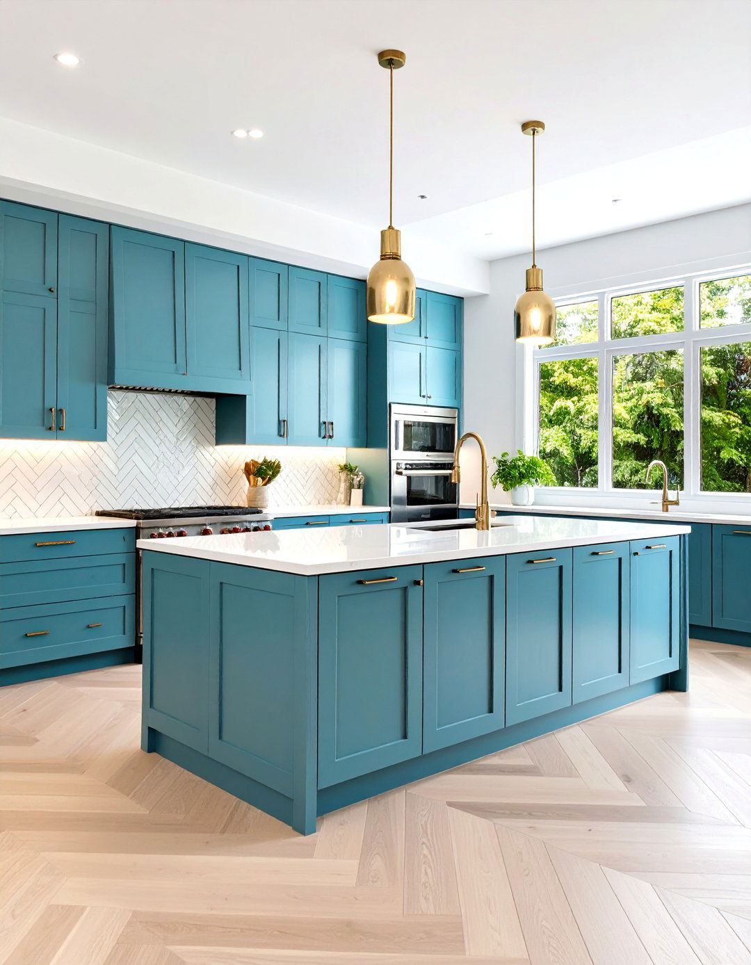 Herringbone Pattern Glass Mosaic - 24 Modern Kitchen Backsplash Ideas