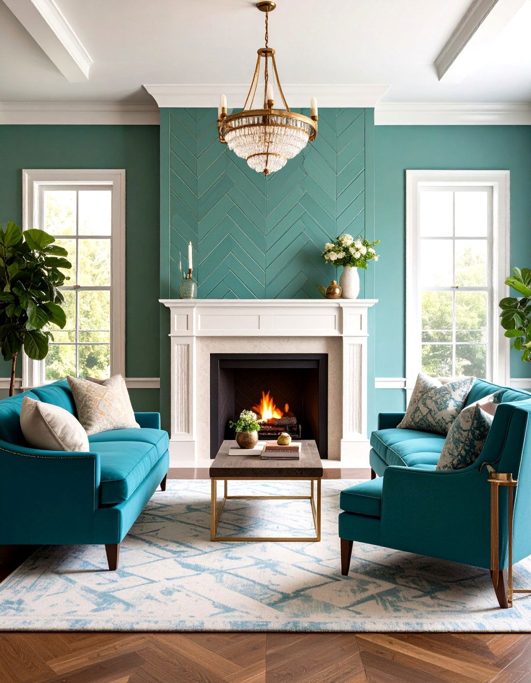 Herringbone Pattern Installations - 24 Fireplace Wall Ideas