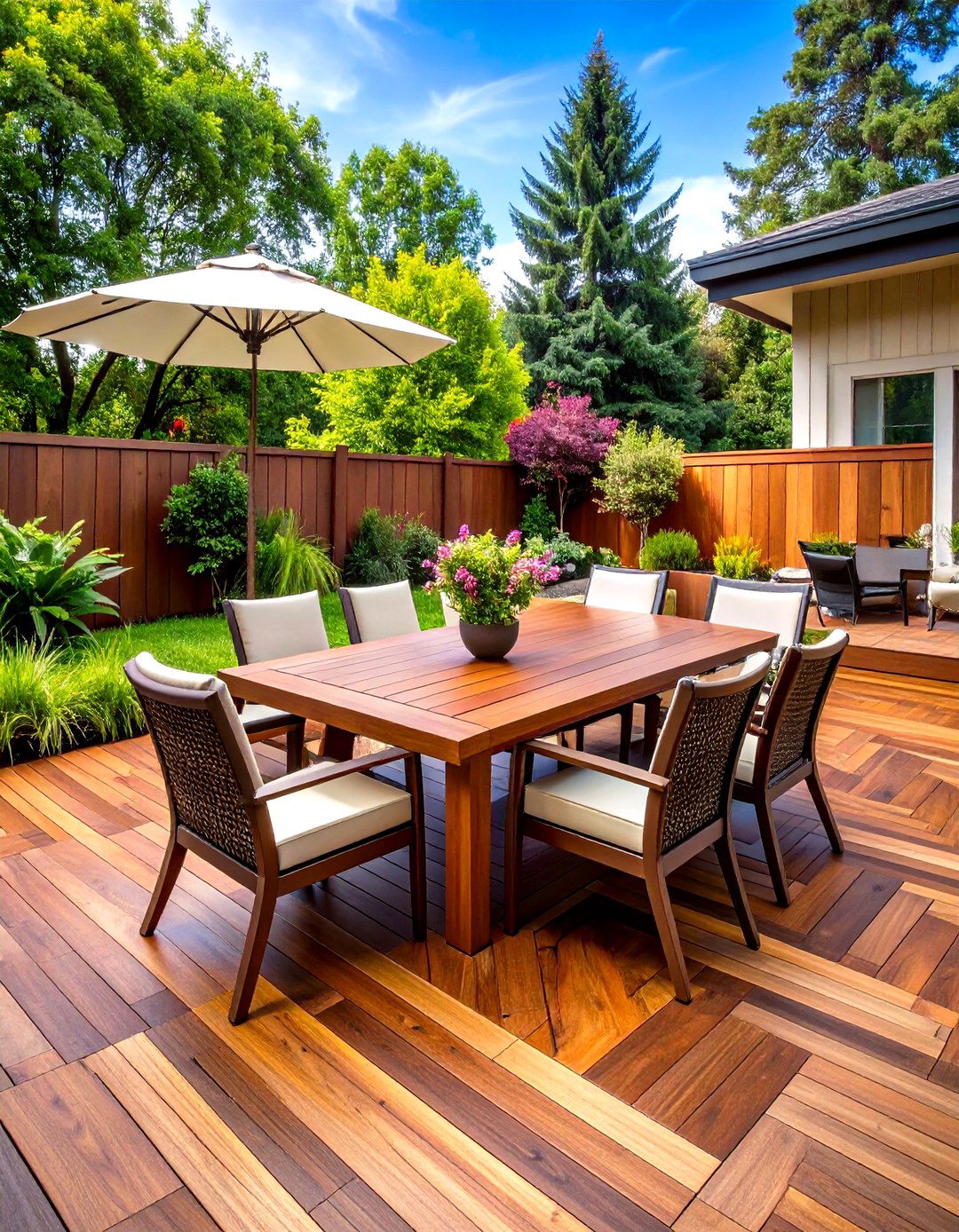 Herringbone Pattern Luxury Deck - 24 Composite Deck Ideas
