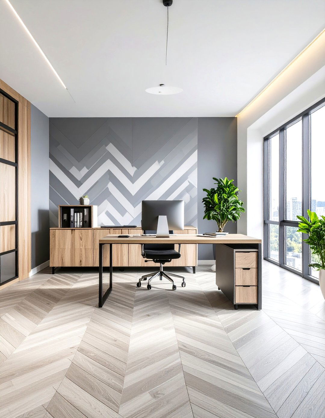 Herringbone Pattern Painting - 24 Wall Painting Ideas of Any Room