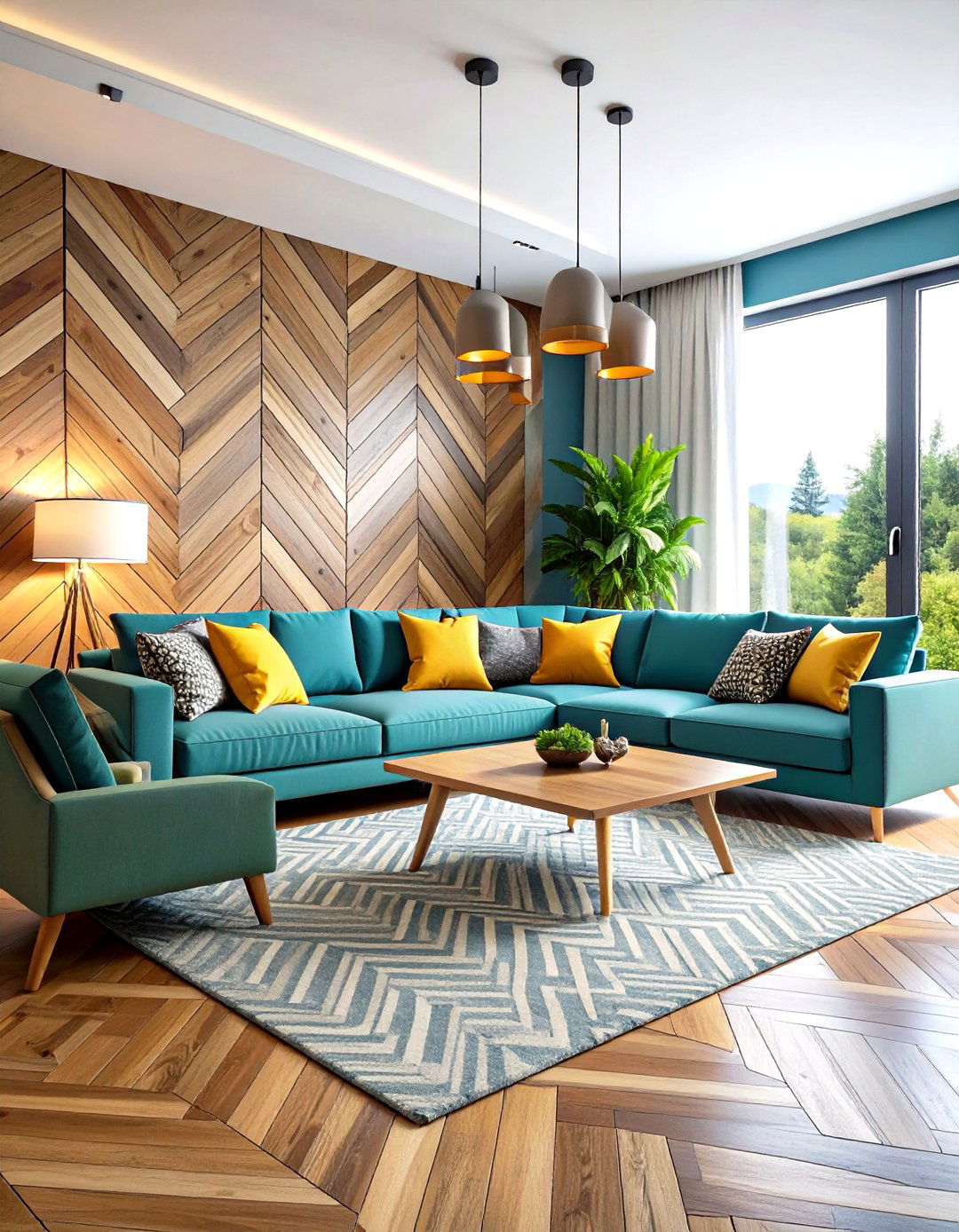 Herringbone Pattern Shiplap - 24 Shiplap Living Room Ideas