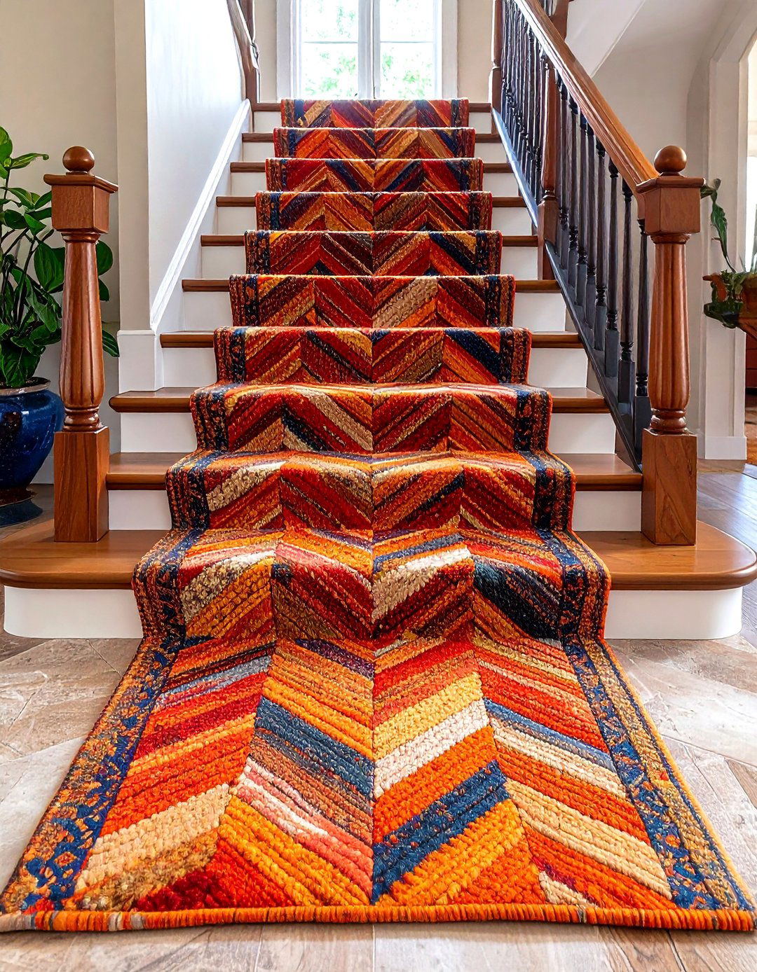 Herringbone Textured Weaves - 24 Stair Runner Ideas