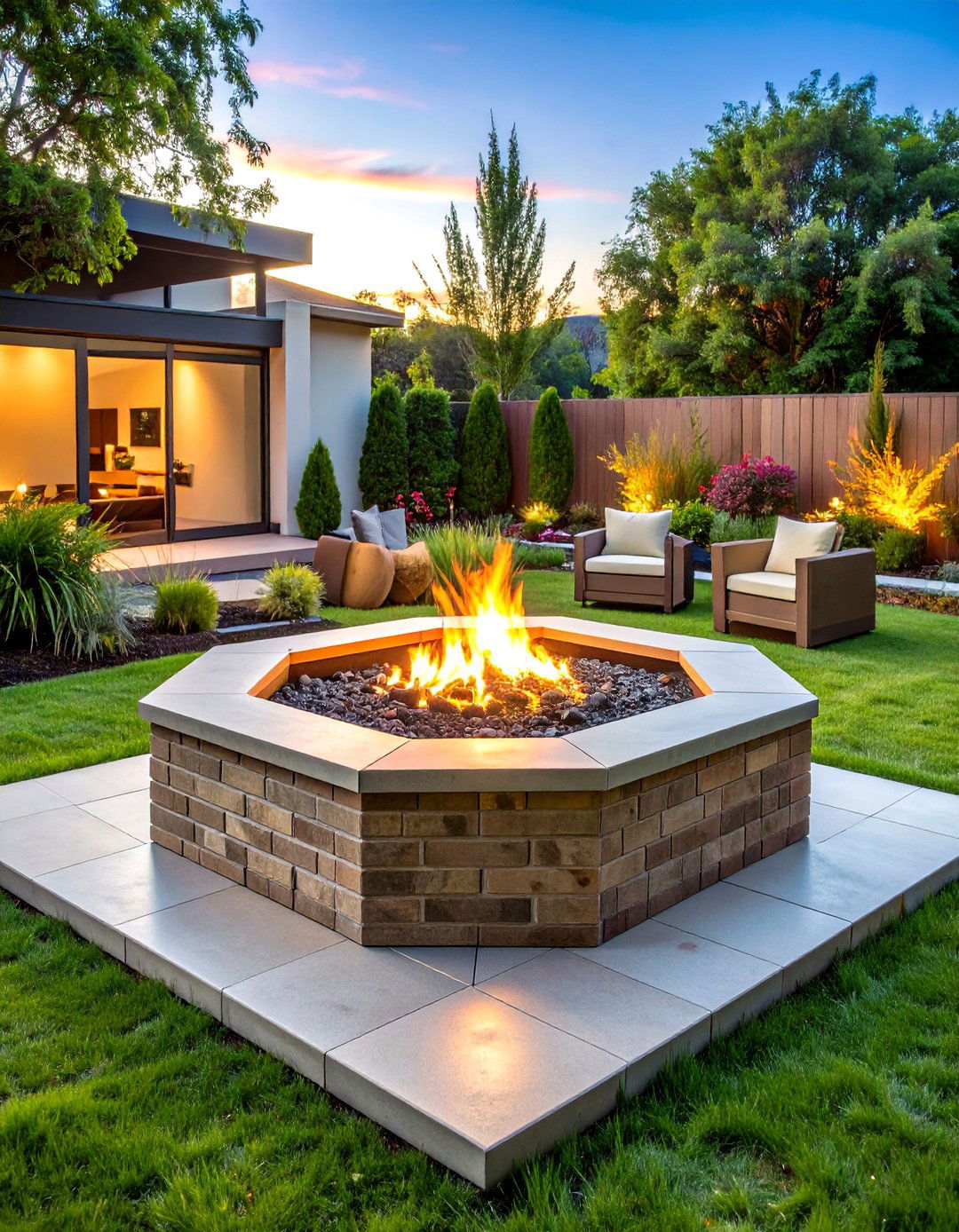 Hexagonal Brick Fire Pit Design - 24 Brick Fire Pit Ideas