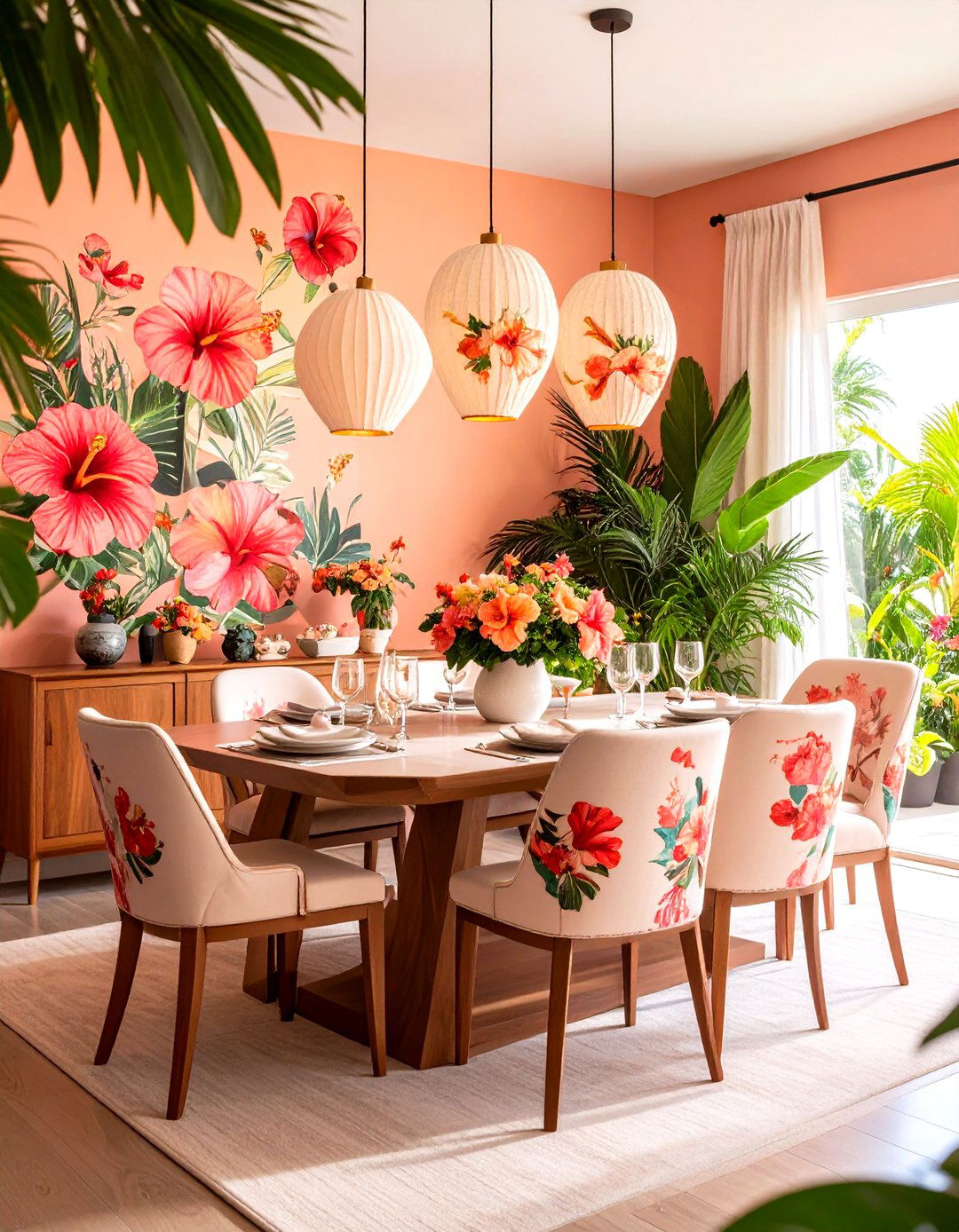 Hibiscus Garden Dining Room - 24 Hawaiian Interior Design Ideas