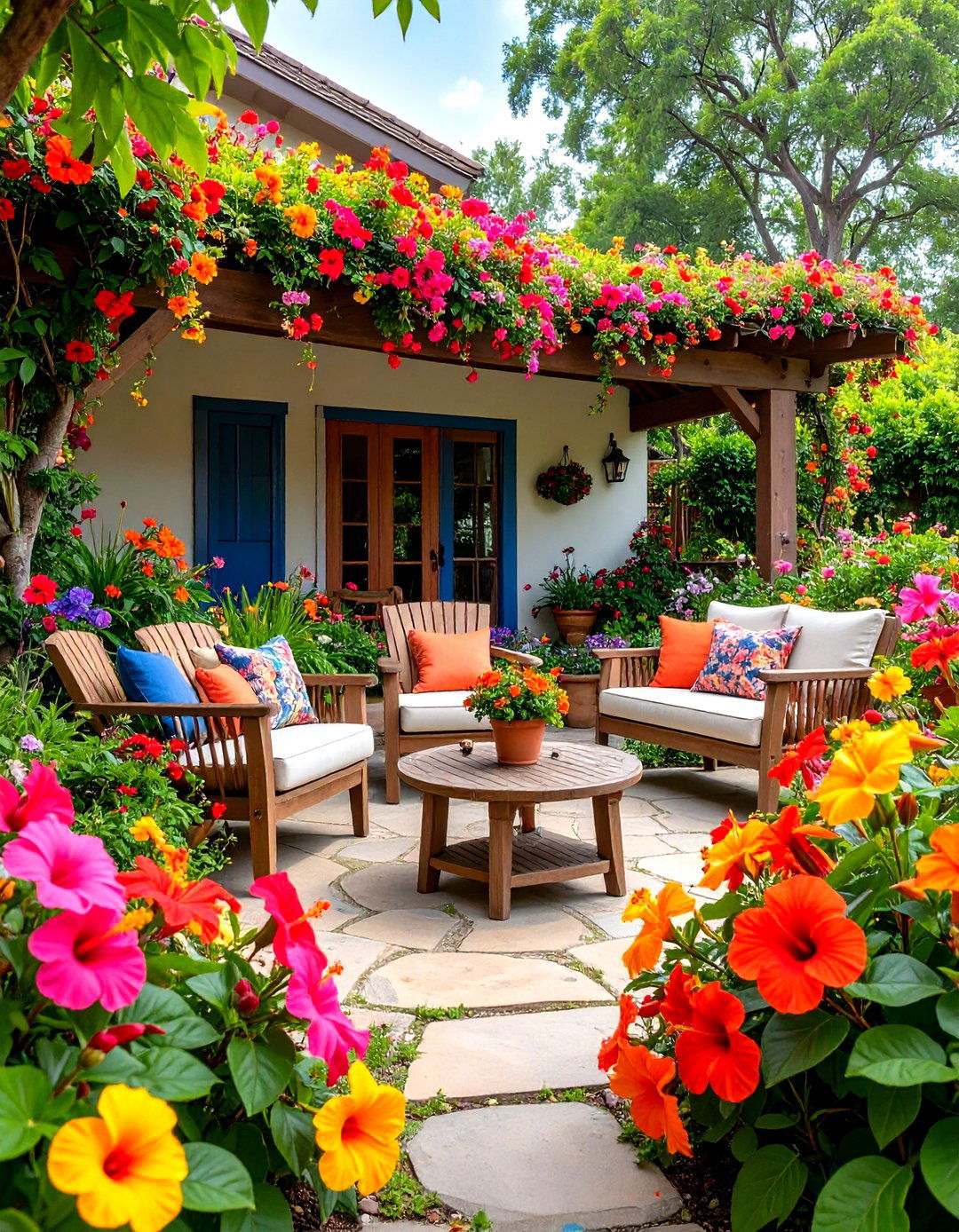 Hibiscus Garden Patio - 24 Tropical Patio Ideas