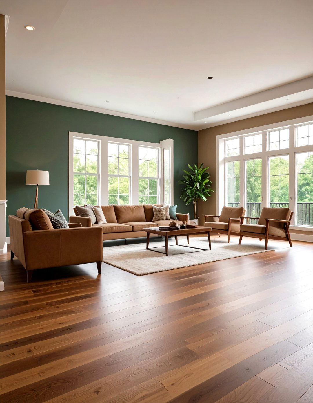 Hickory Floors with Warm Taupe Walls - 24 Floor and Wall Color Ideas