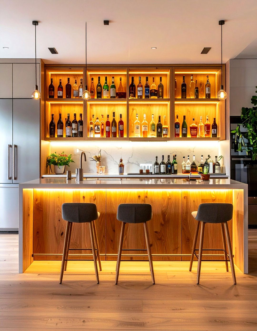 Hidden Cabinet Bar - 24 Mini Bar Ideas