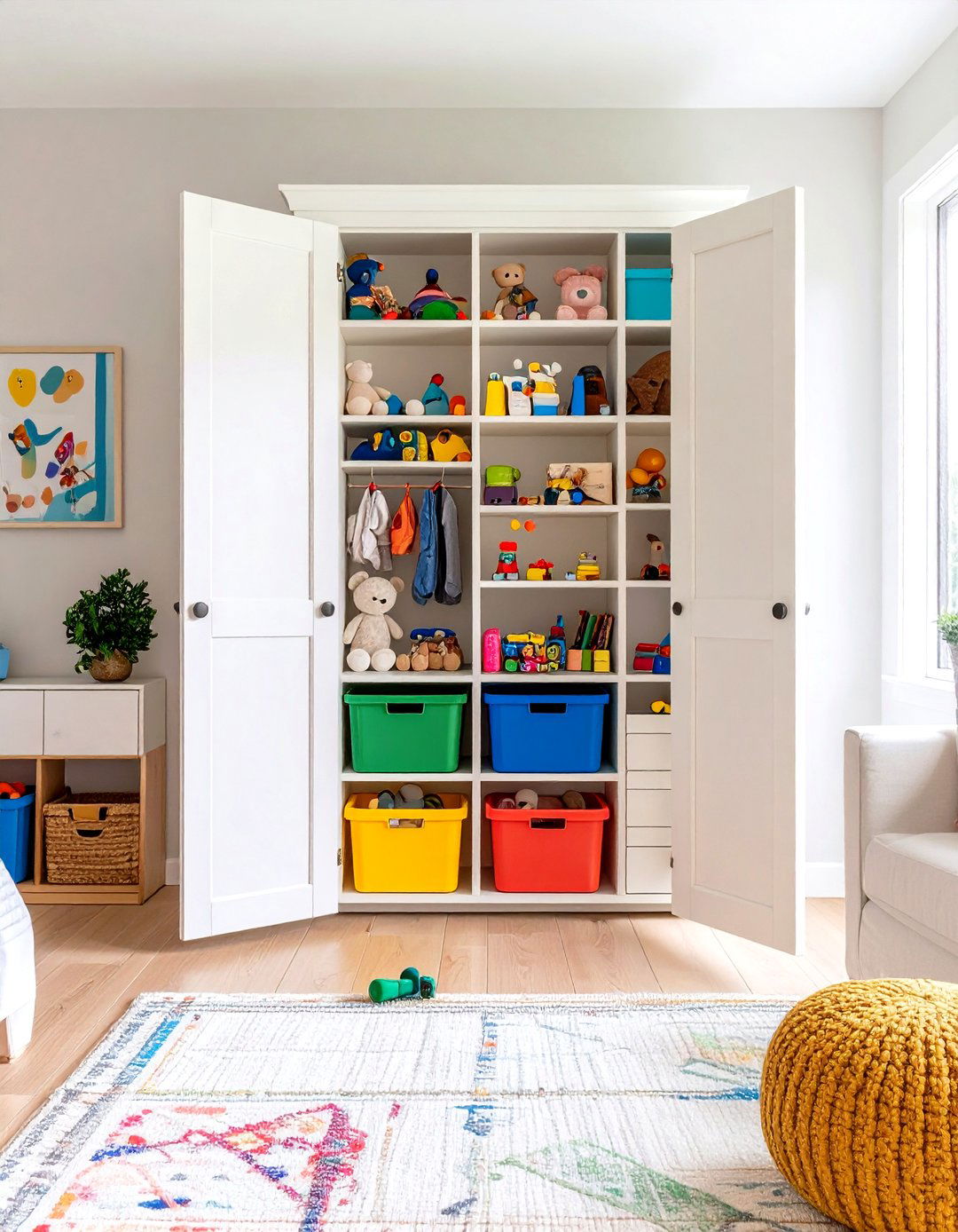 Hidden Cabinet Storage - 24 Living Room Toy Storage Ideas
