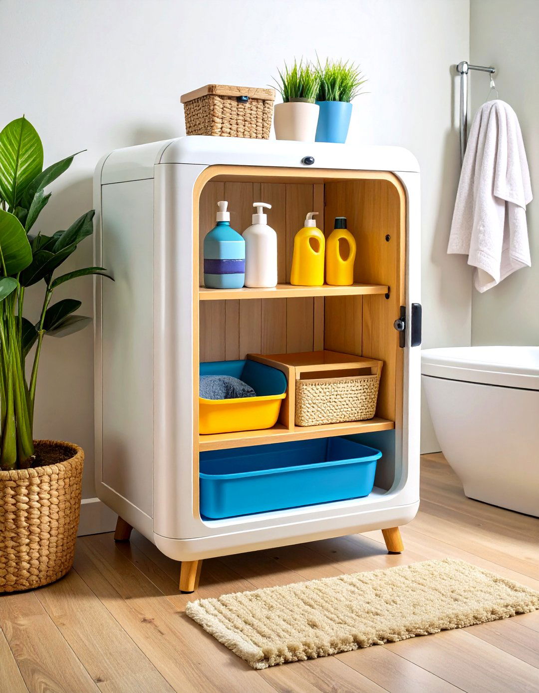 Hidden Litter Box Cabinet - 24 Cat Room Ideas