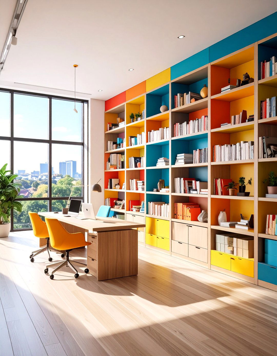 Hidden Storage Behind Artwork - 24 Office Shelving Ideas