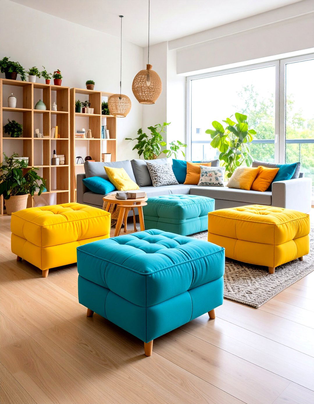Hidden Storage Ottomans - 24 Studio Apartment Ideas