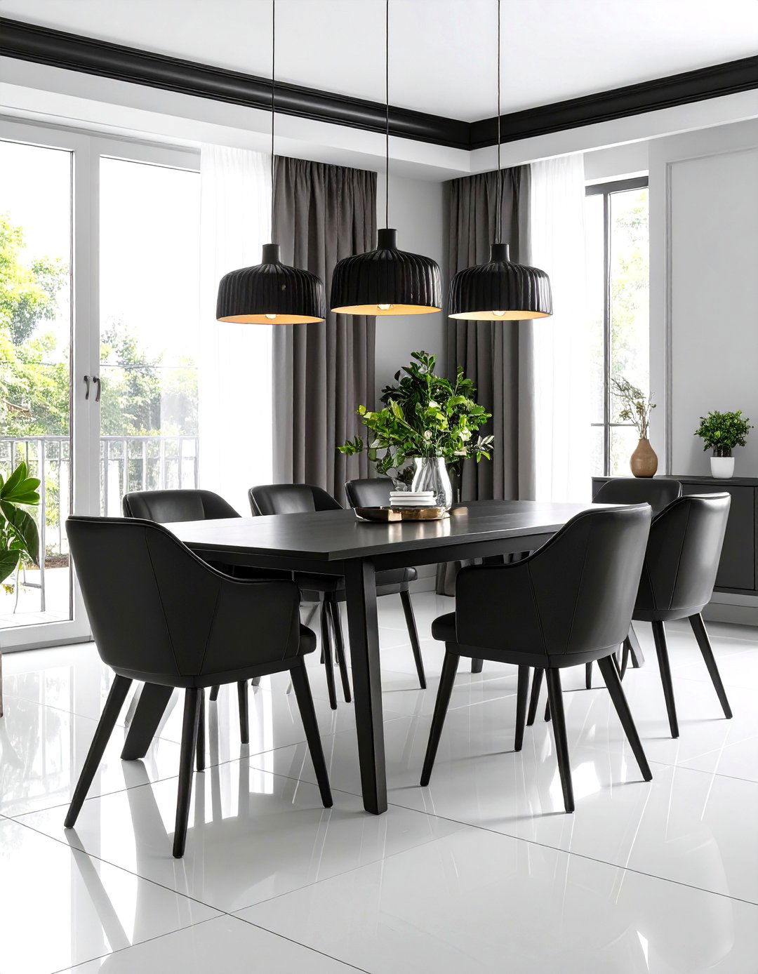 High Contrast Black and White Chair Rails - 24 Chair Rail Ideas