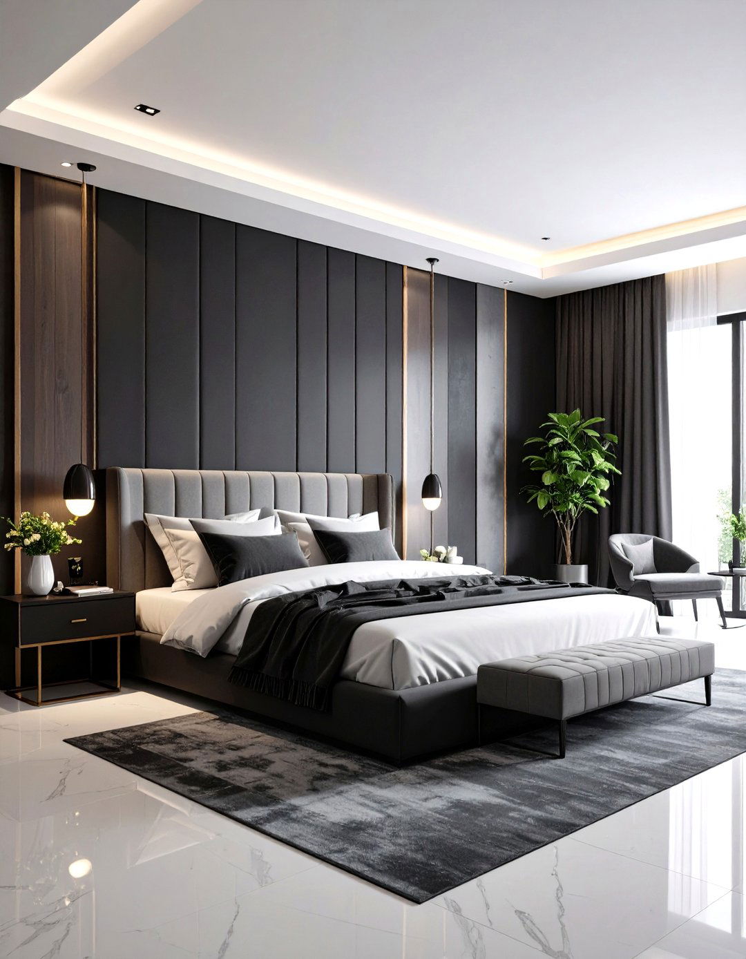 High Contrast Geometric Bachelor Room - 24 Bachelor Room Ideas
