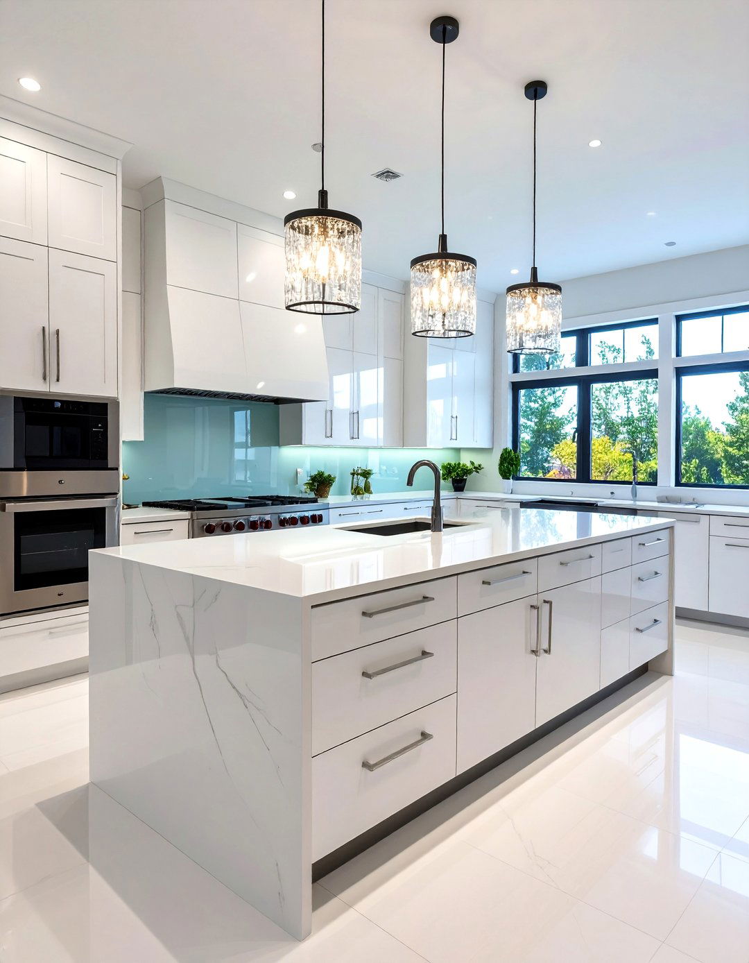 High Gloss Contemporary Barndominium Kitchen - 24 Barndominium Kitchen Ideas