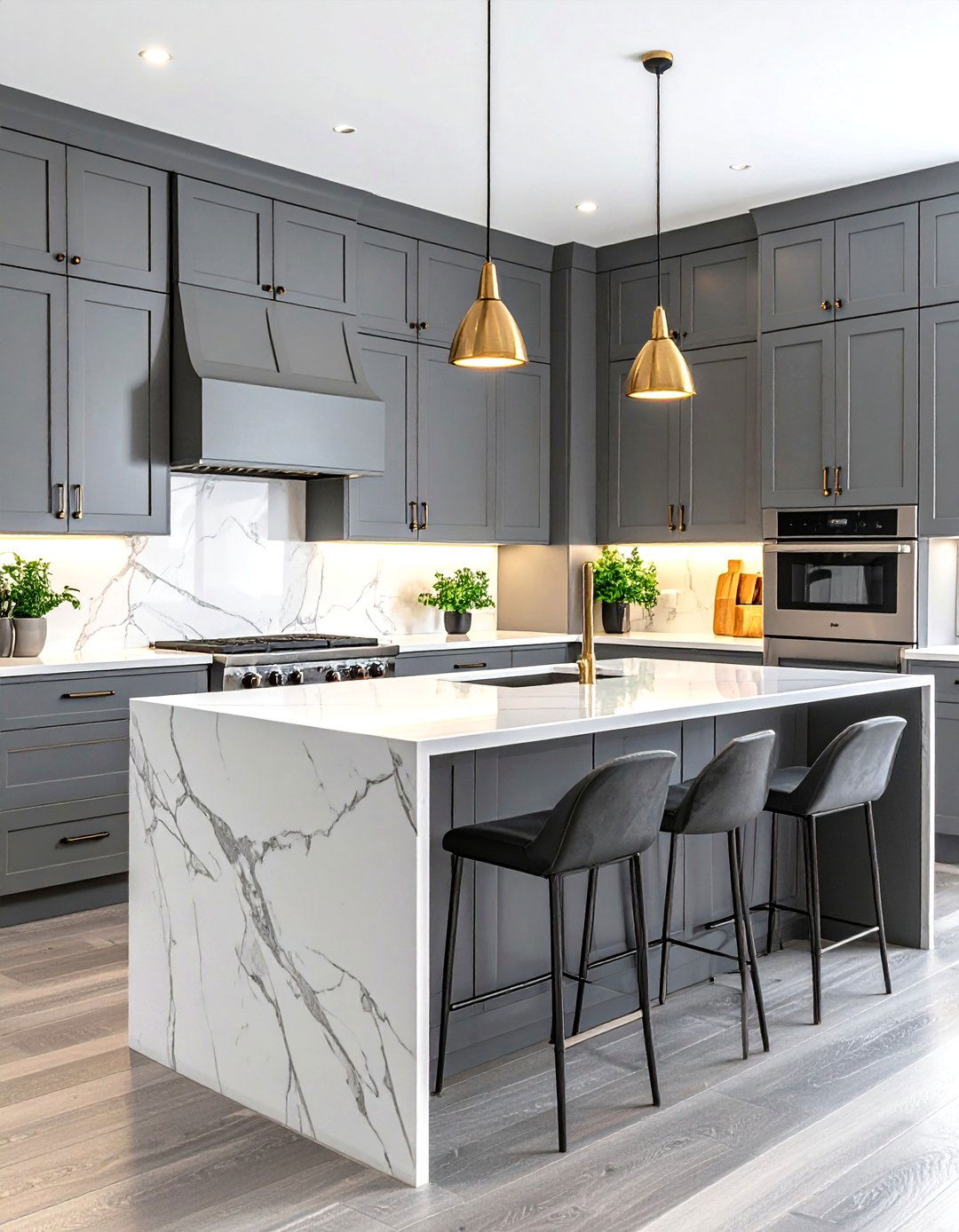 High Gloss Contemporary Kitchen Design - 24 Grey and White Kitchen Designs