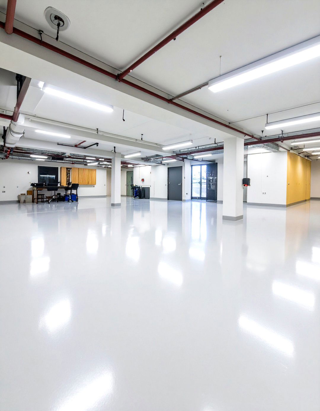 High Gloss Solid Color Epoxy Systems - 24 Concrete Basement Floor Ideas