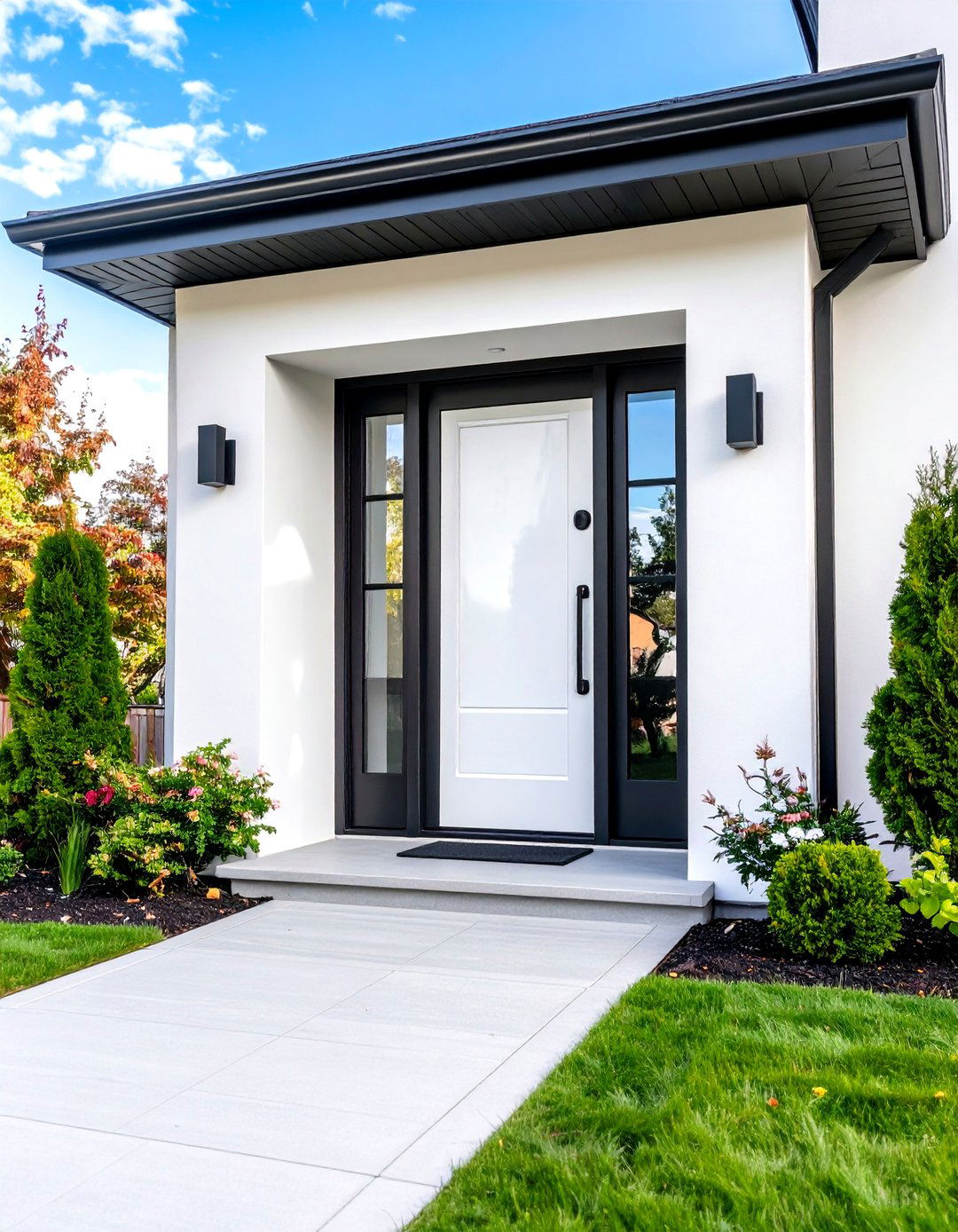 High Gloss White Lacquer Finish Door - 24 White Front Door Ideas