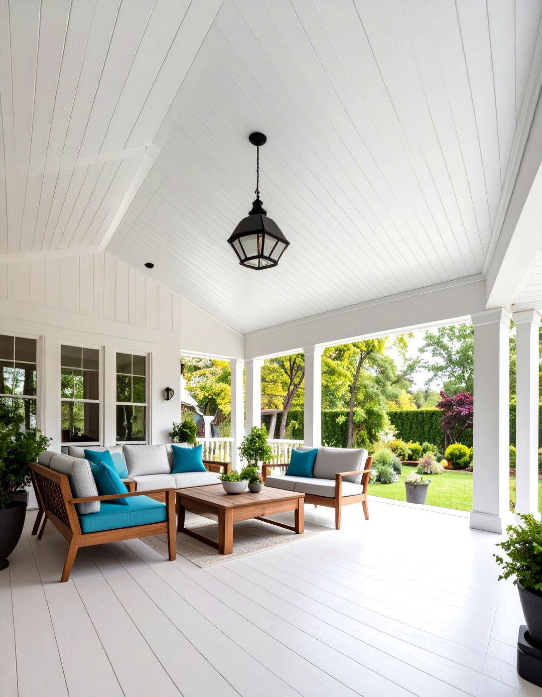 High Gloss White Vinyl Ceiling for Maximum Light Reflection - 24 Vinyl Porch Ceiling Ideas