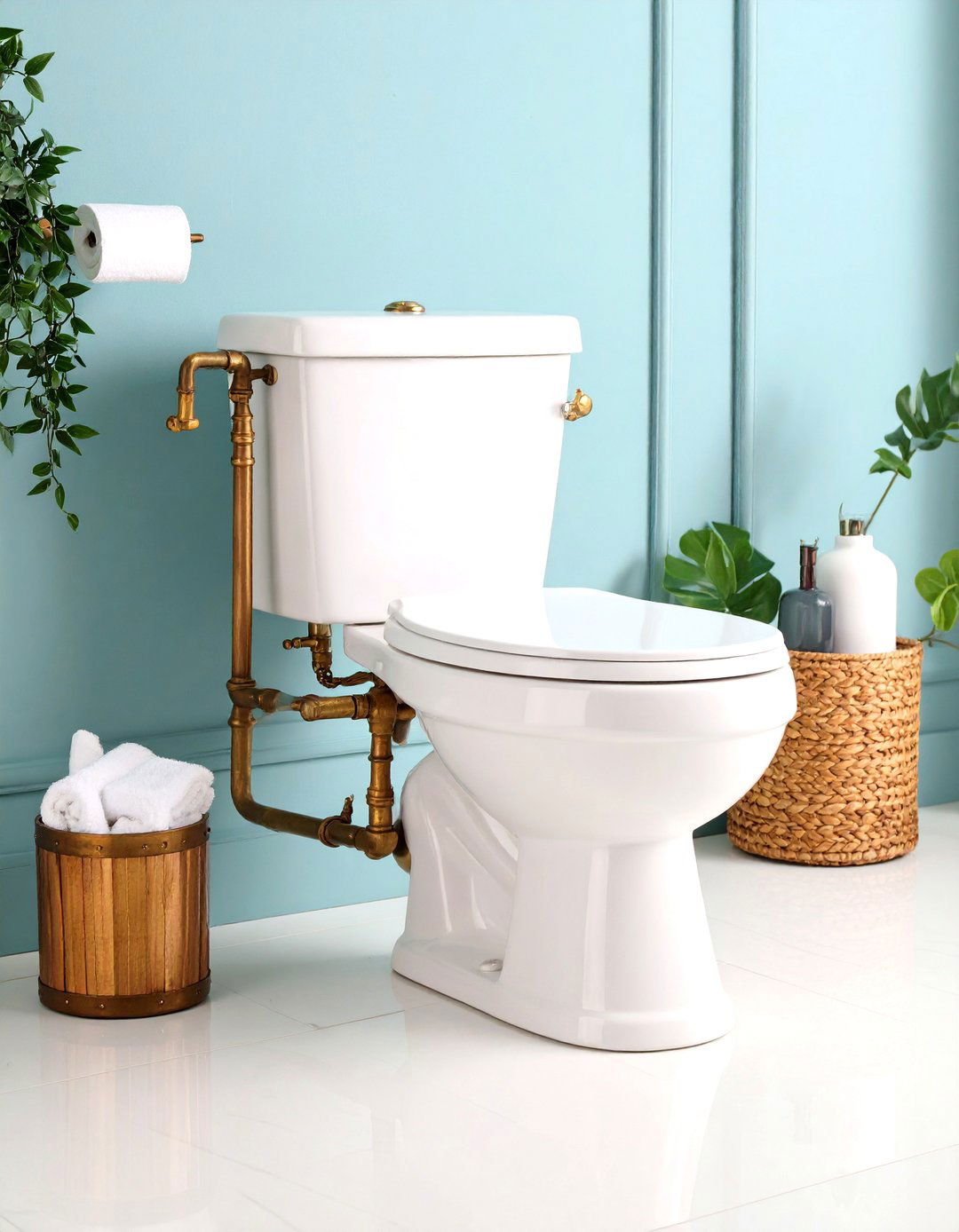 High Level Toilet with Pull Chain - 24 Victorian Bathroom Ideas