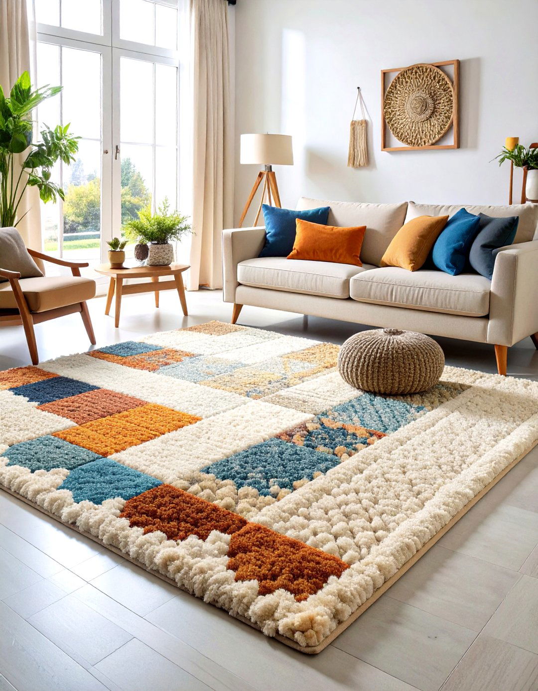 High Low Texture Dimensional Rugs - 24 Living Room Rug Ideas