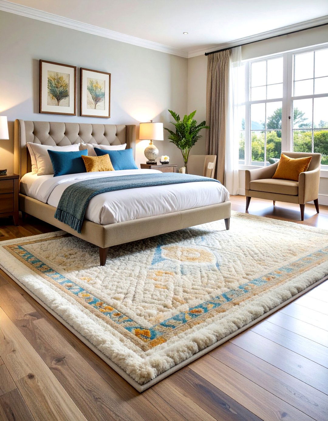 High Pile Comfort Zone Creation - 24 bedroom rug ideas