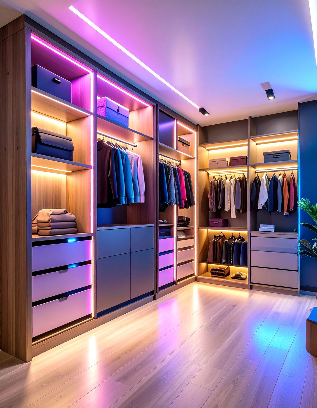 High Tech Entry Closet with Smart Home Integration - 24 Entry Closet Ideas