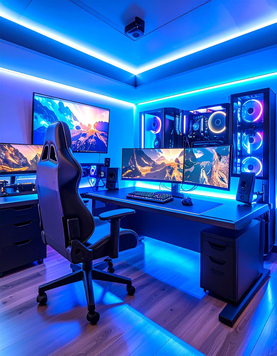 High Tech Gaming Office - 24 Video Game Room Ideas