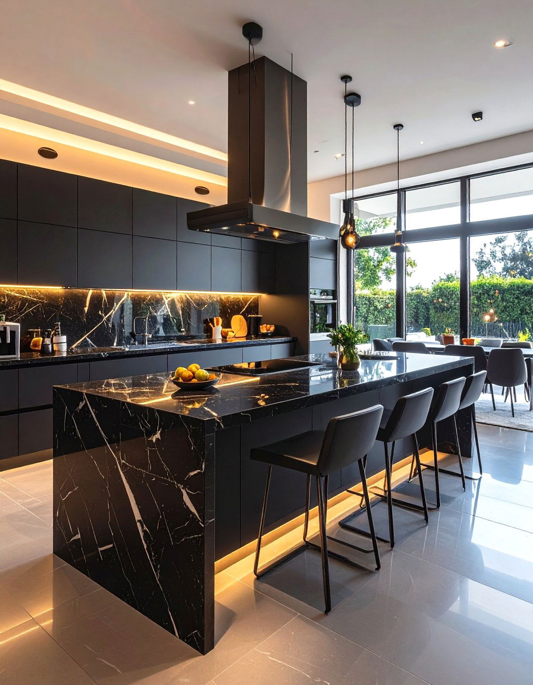 High Tech Kitchen with Black Granite and Smart Features - 24 Black Granite Countertops Kitchen Ideas