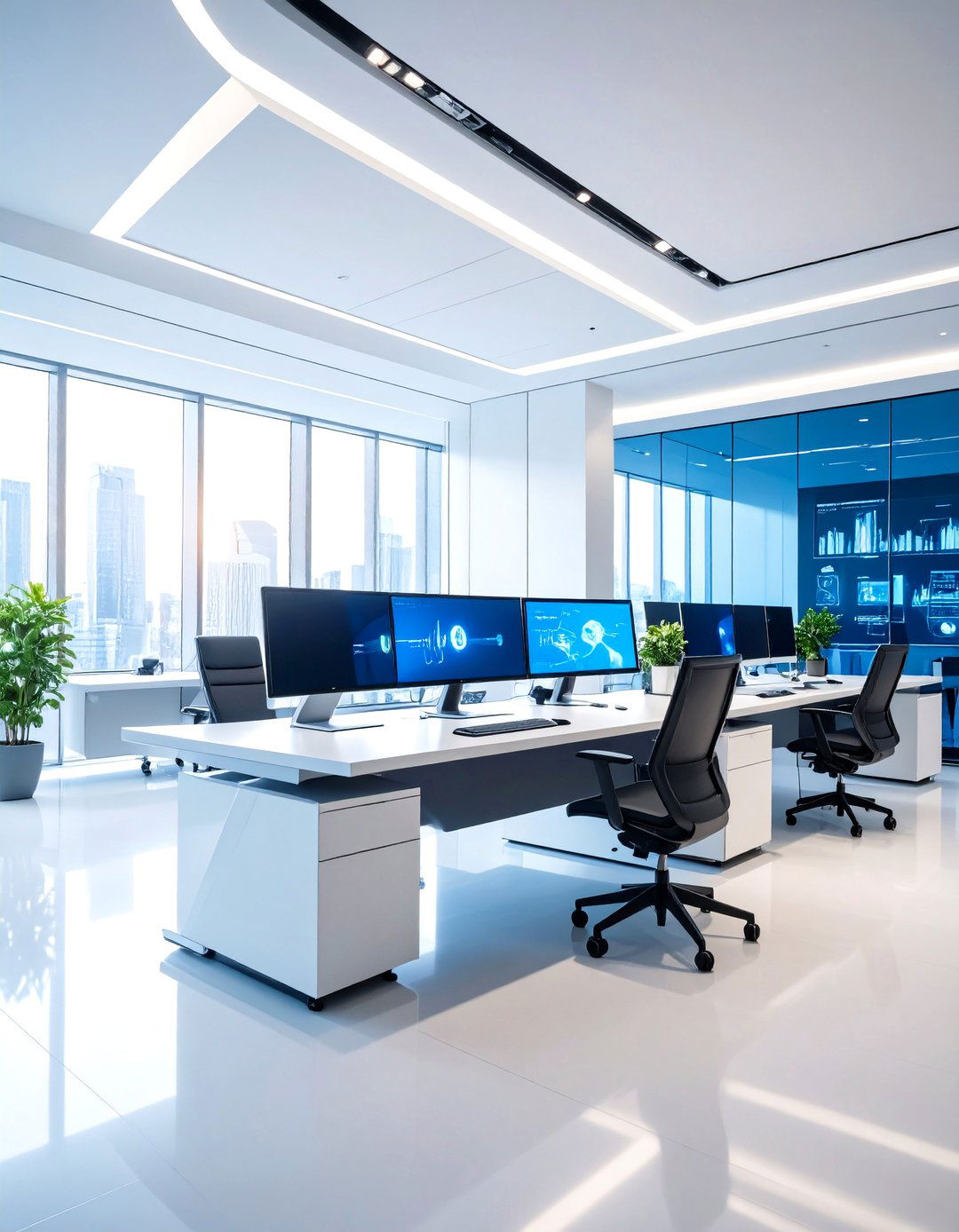 High Tech Minimalist Command Center - 24 Home Office Decor Ideas