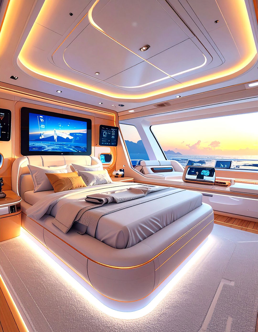 High Tech Smart Bedroom Suite - 24 yacht bedroom ideas