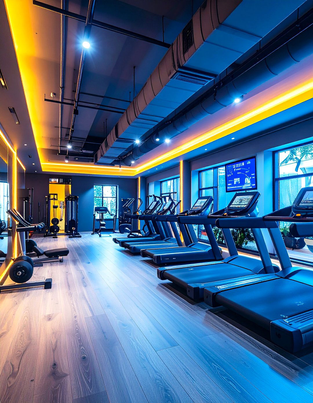 High Tech Smart Home Gym Integration - 24 Basement Gym Ideas