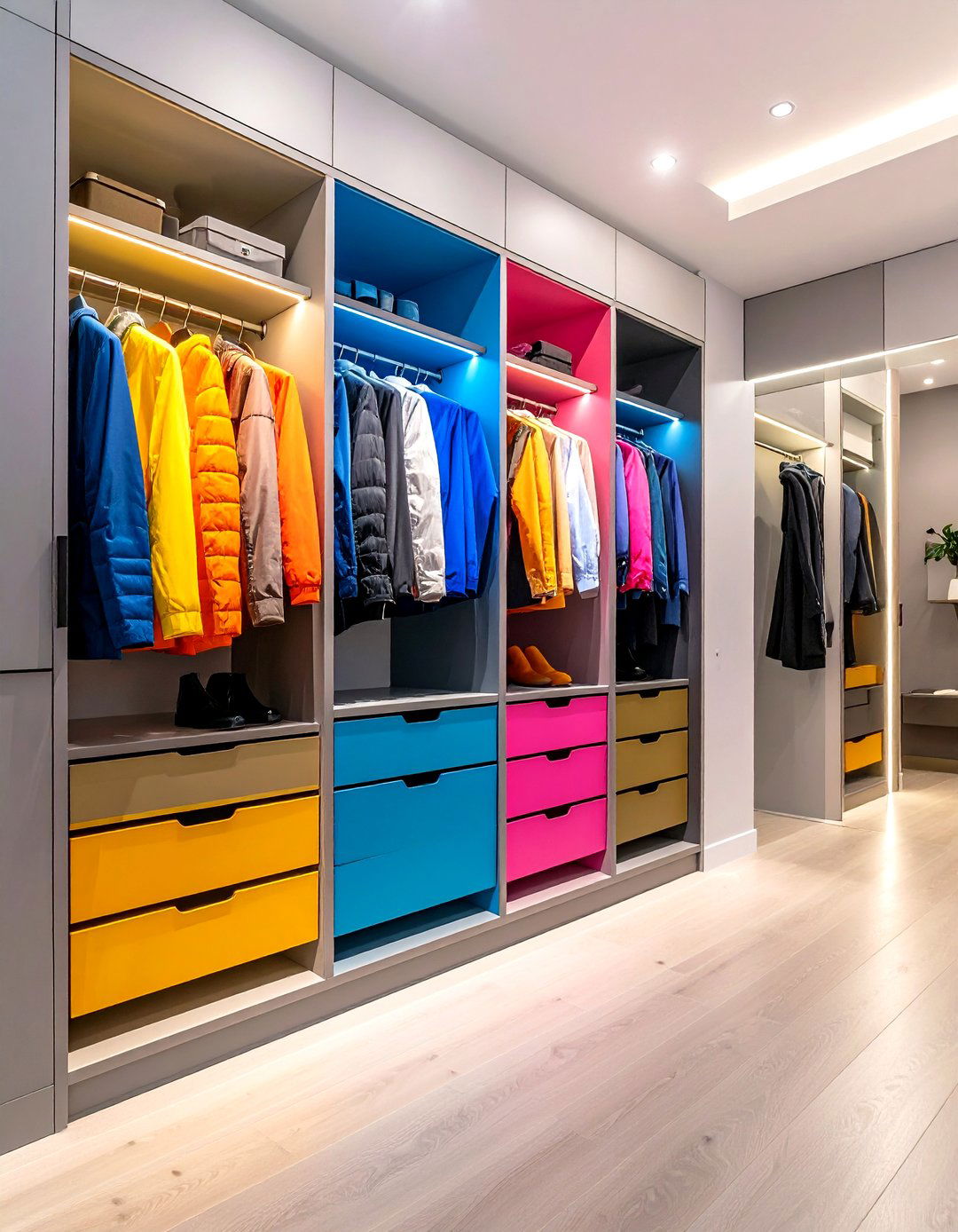 High Tech Smart Home Integration Coat Closet - 24 Coat Closet Ideas