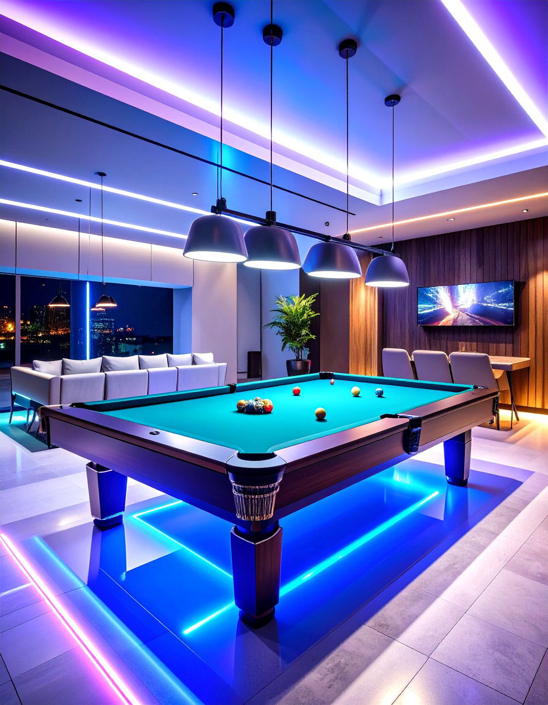 High Tech Smart Pool Room - 24 Pool Table Room Ideas