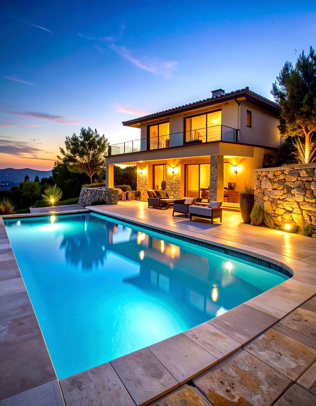 Hillside Terrace Pool Design - 24 Semi Inground Pool Ideas