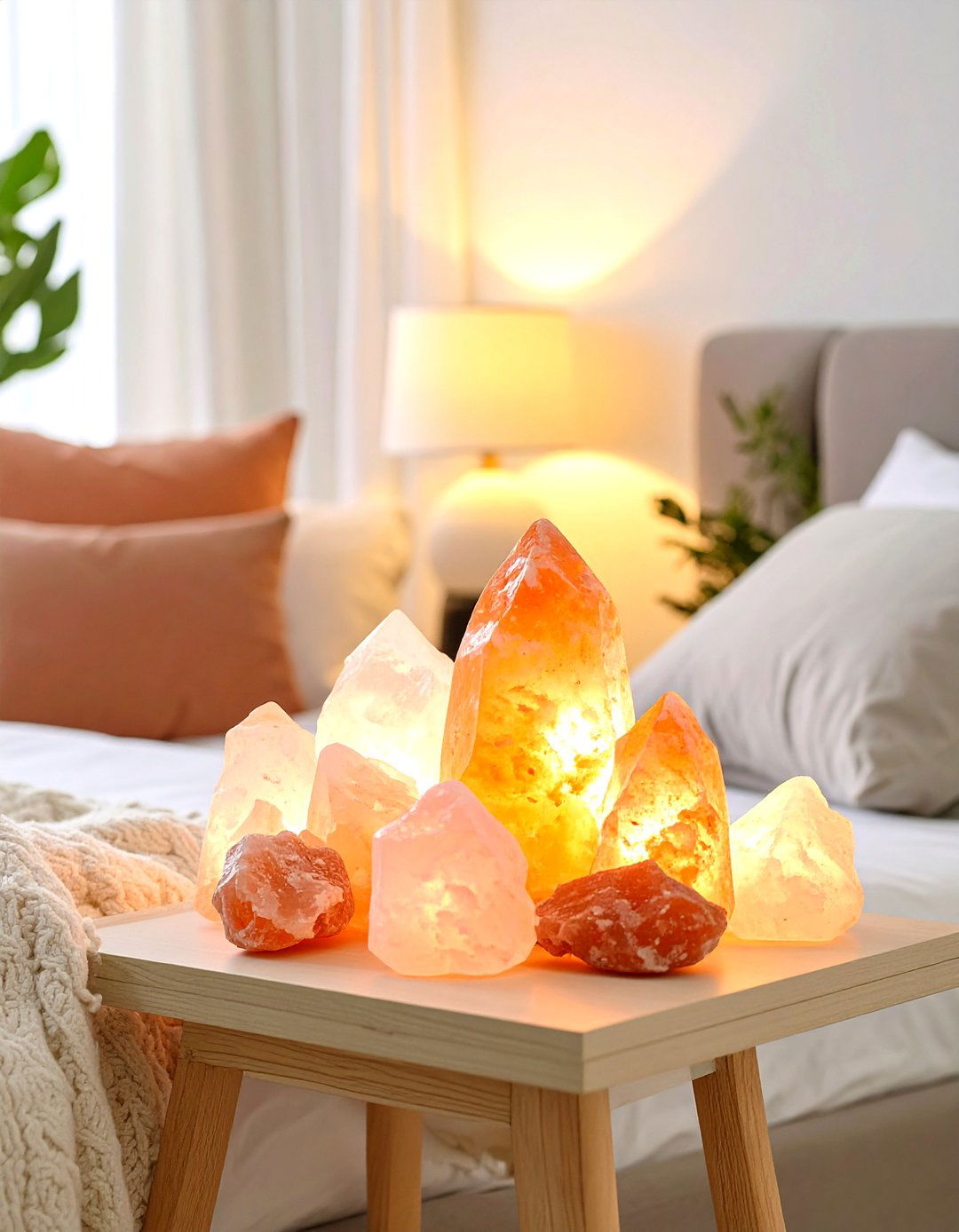 Himalayan Salt Lamp Clusters - 24 Bedroom Lighting Ideas