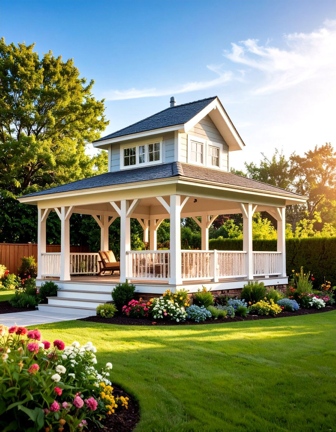 Hip Roof Pavilion with Classic Proportions - 24 Outdoor Pavilion Ideas