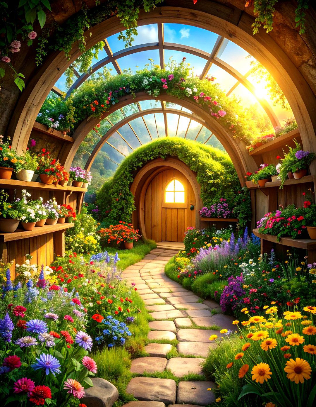 Hobbit Earth Sheltered Greenhouse - 24 Fantasy Greenhouse Ideas