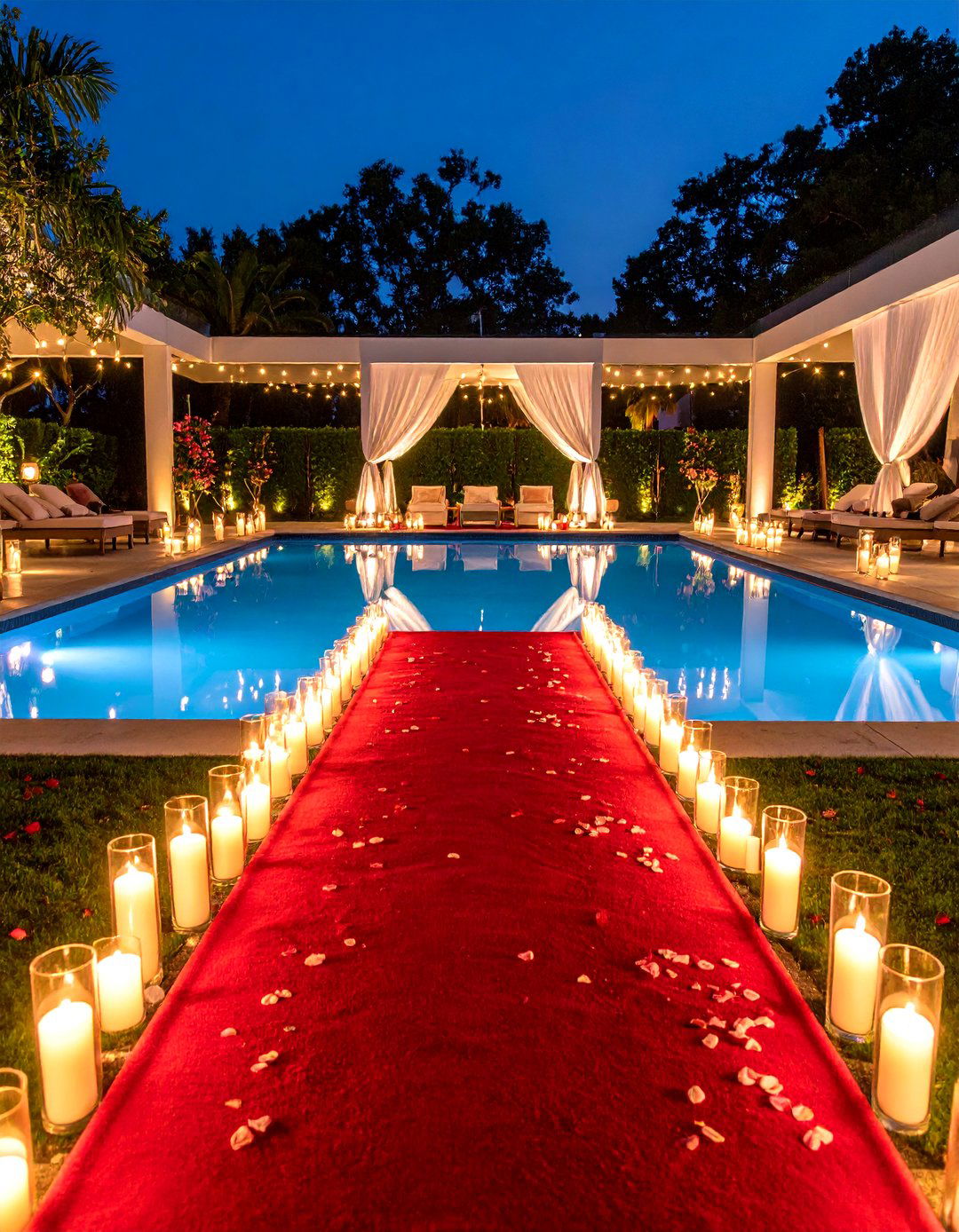Hollywood Glamour Pool Lounge - 24 Pool Party Ideas