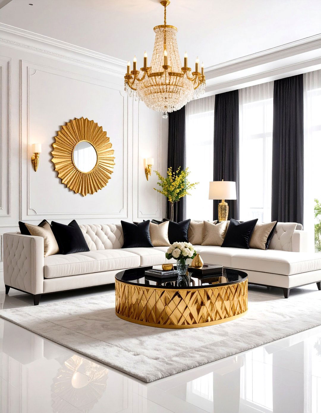 Hollywood Regency Living Room Elegance - 24 Glam Living Room Ideas