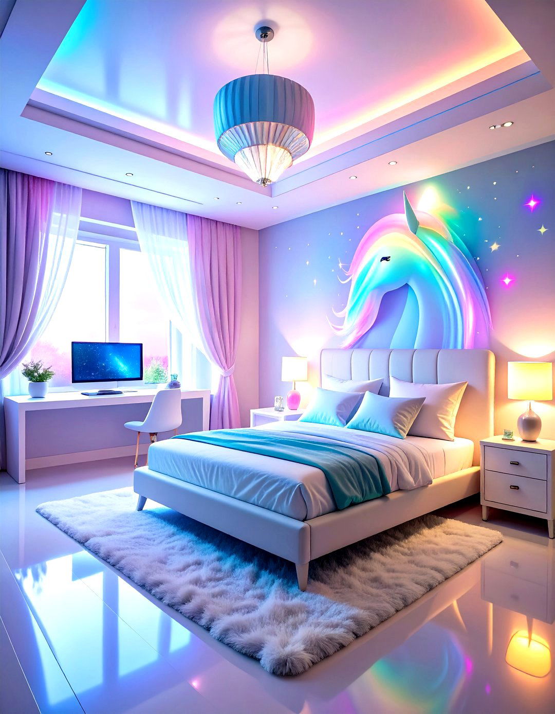 Holographic Unicorn Future - 24 Unicorn Bedroom Ideas