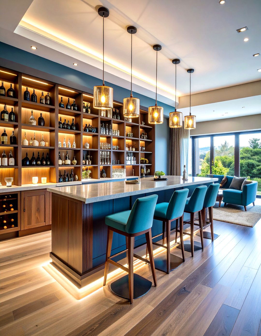 Home Bar Integration Design - 24 Built-in Bookshelf Ideas