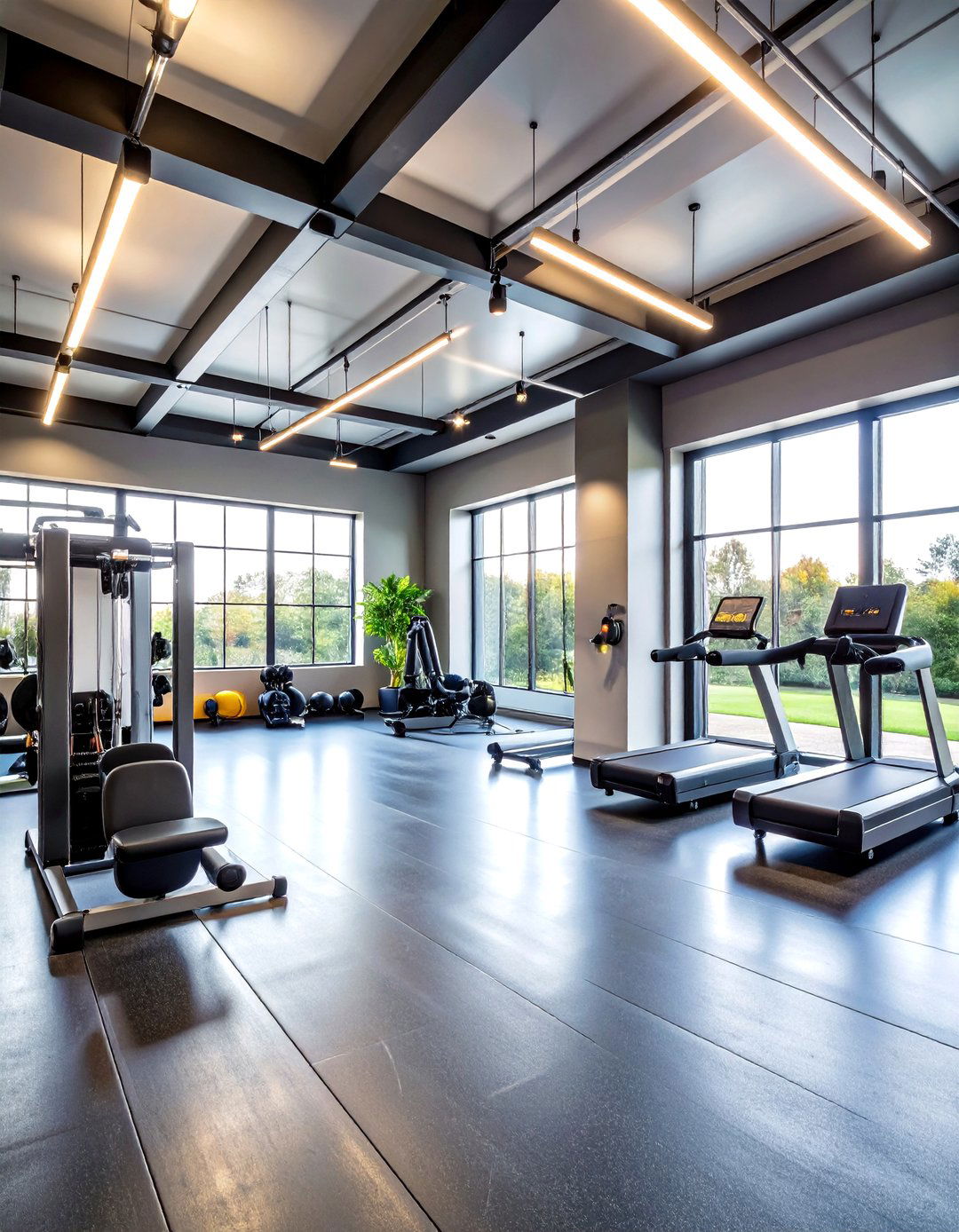 Home Fitness Studio with Professional Equipment - 24 Garage Conversion Ideas