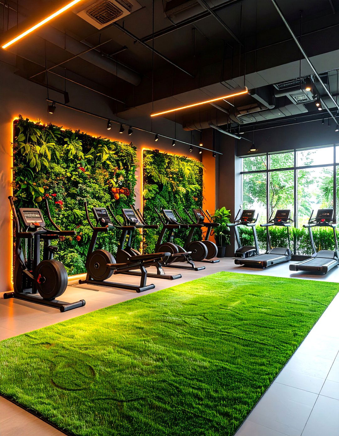 Home Gym Motivation Walls - 24 Artificial Grass Wall Design Ideas